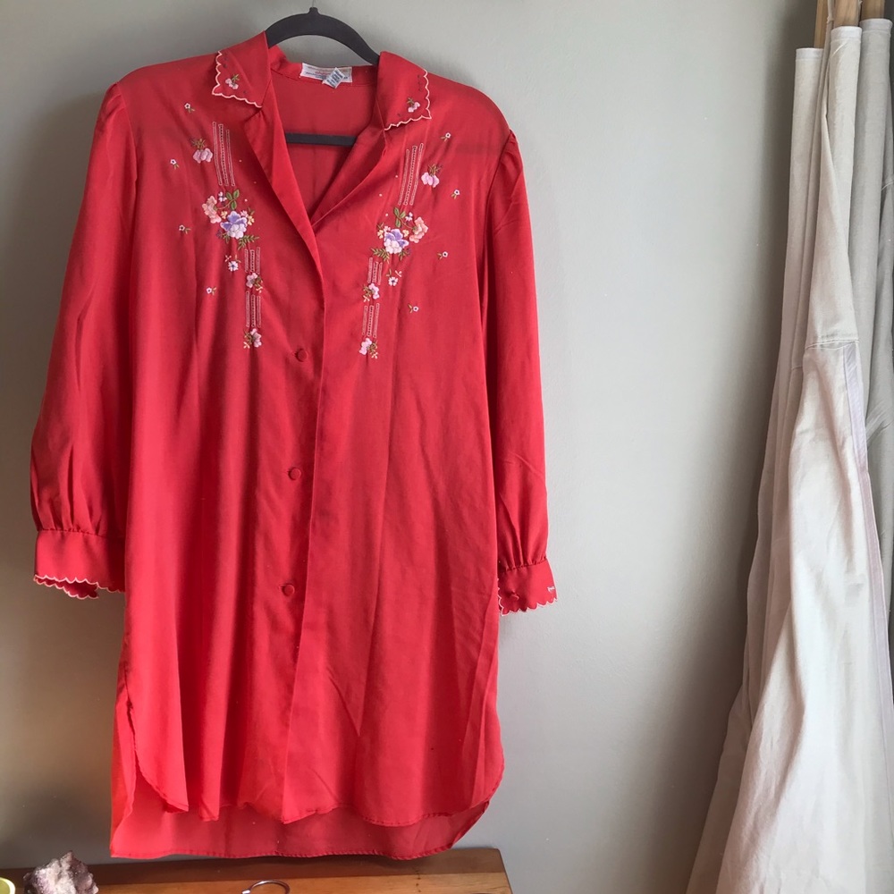 Button Down Nightie Vintage Night Gown